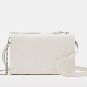 All Saints Off White Crossbody Bag with Two Adjustable Straps and Dust Bag